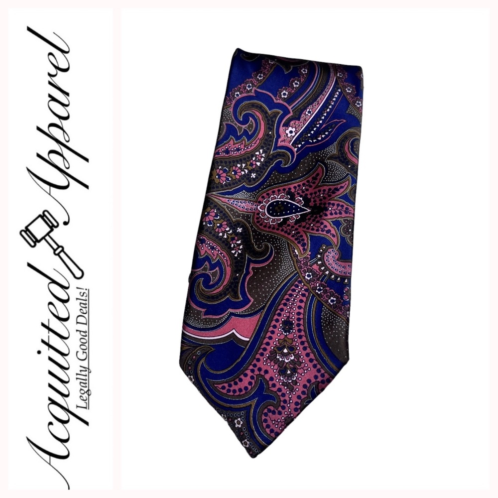 Italo Ferretti Classy Handmade Italy Silk Paisley Necktie